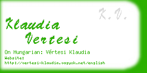 klaudia vertesi business card